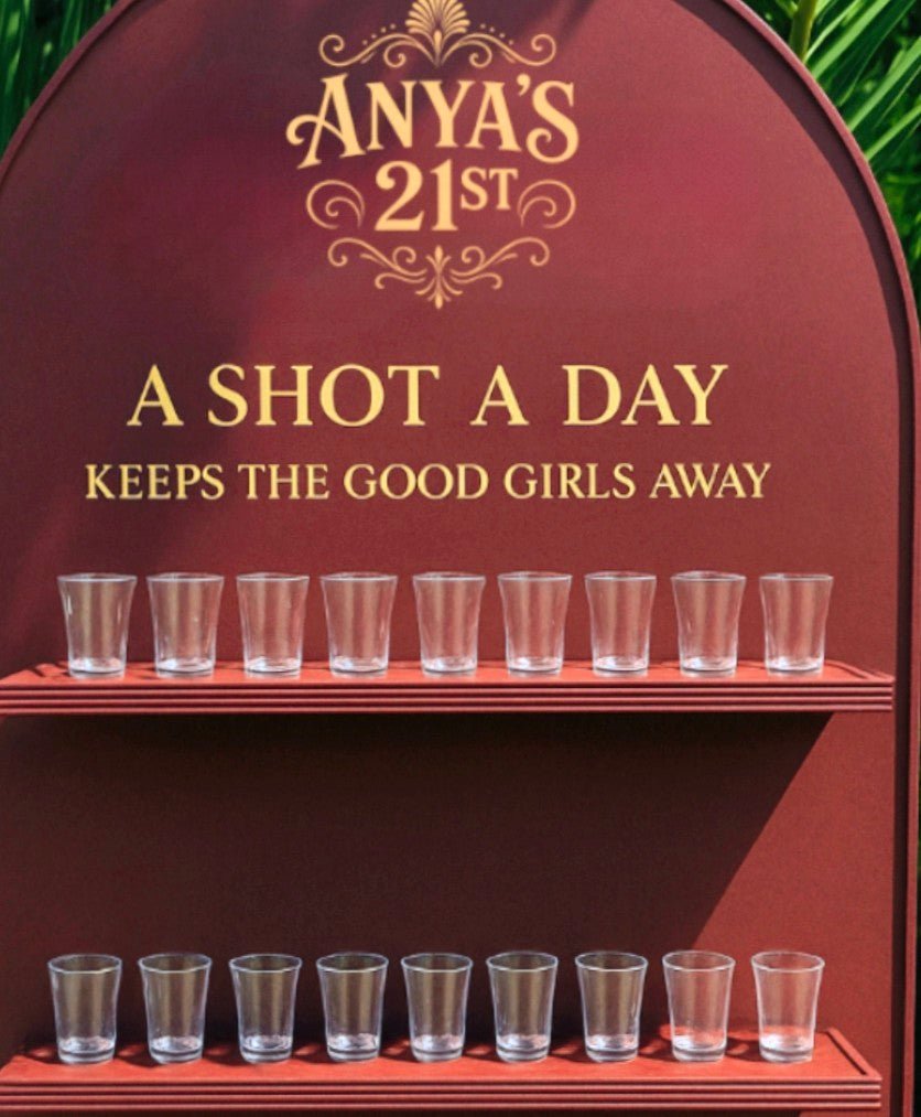 Wedding Shot Wall: Personalised. Includes 50 Glasses, Custom Colors. Drinks, Champagne wall.
