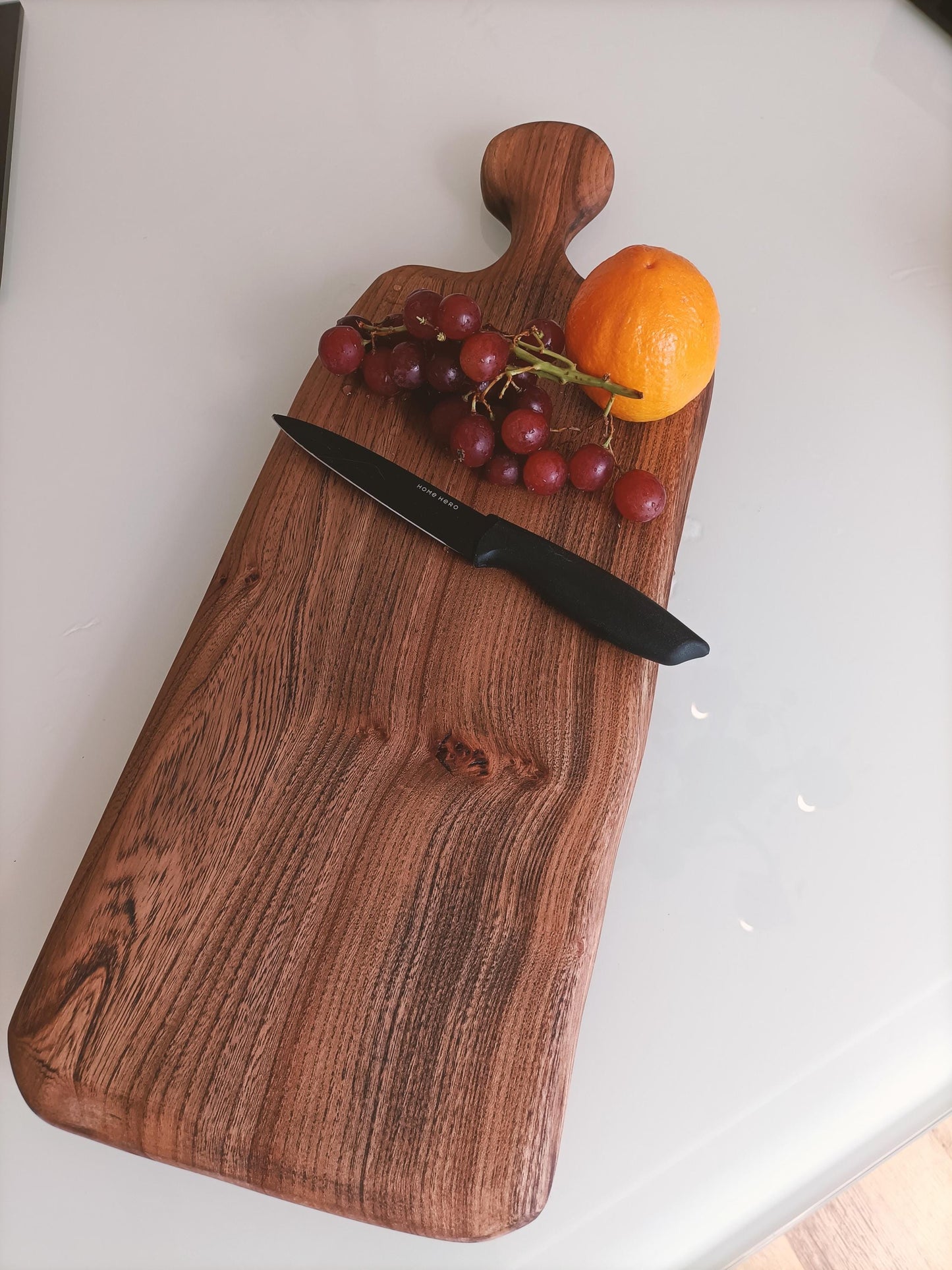 Solid Oak Serving Board: Personalized Rustic Charcuterie Board