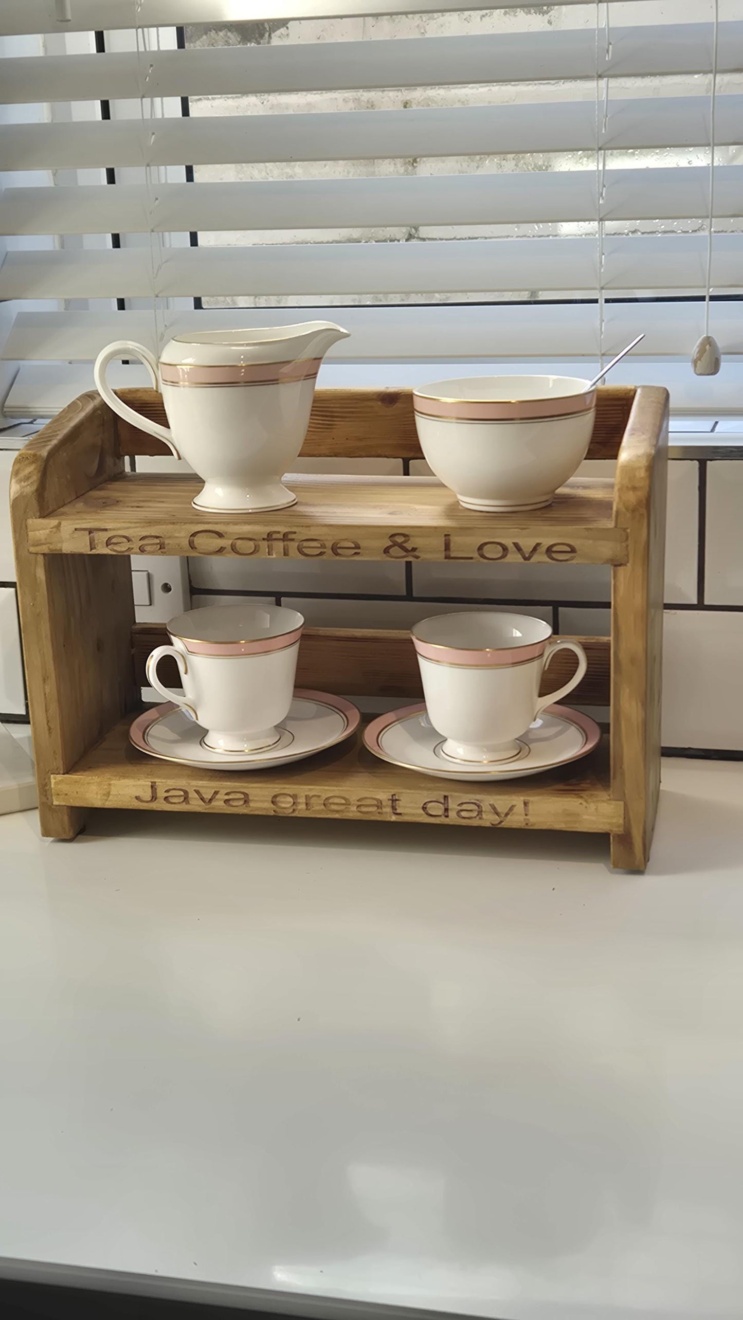 Wooden Kitchen Countertop Shelf: Space-Saving Organizer