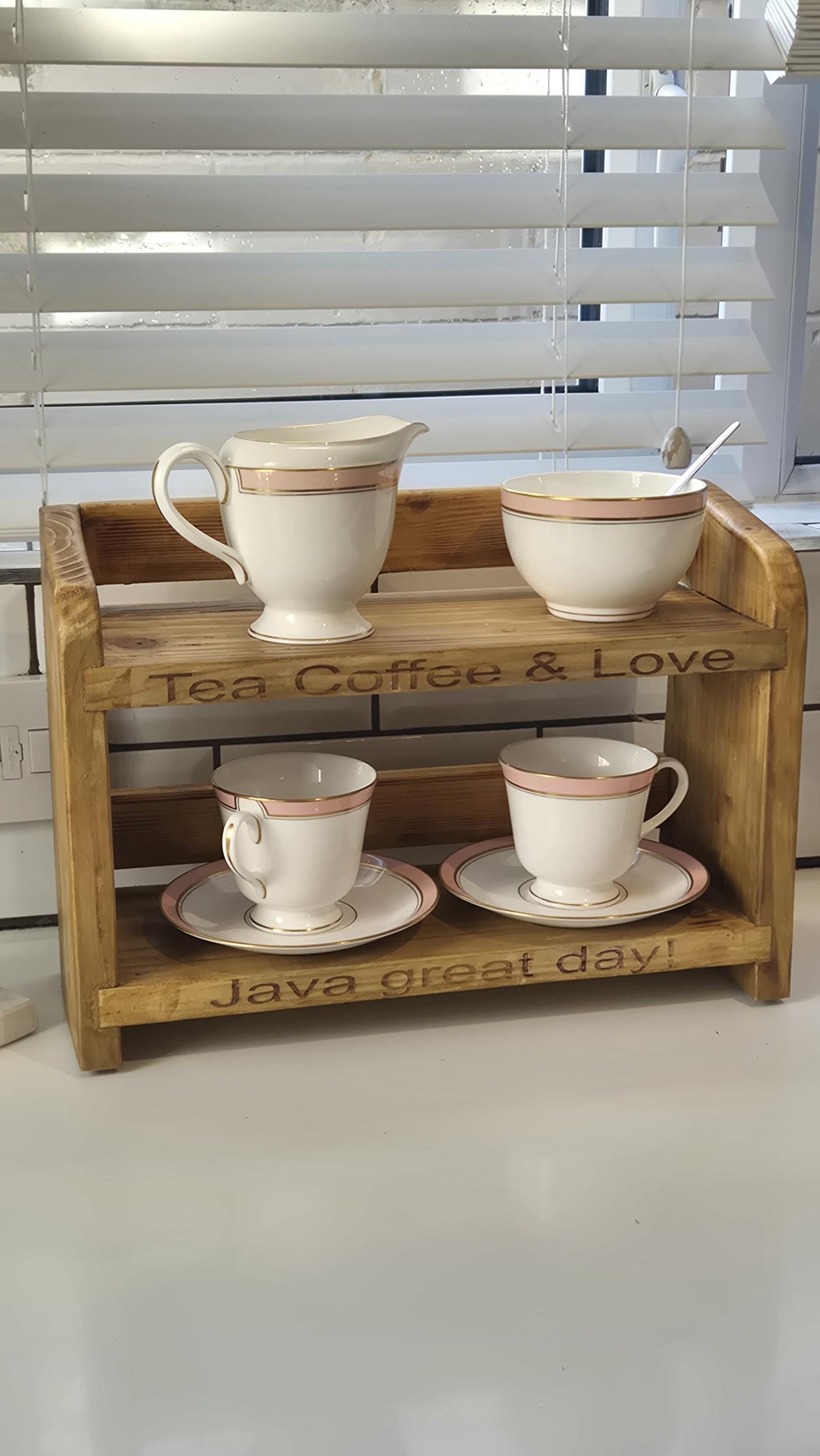 Wooden Kitchen Countertop Shelf: Space-Saving Organizer