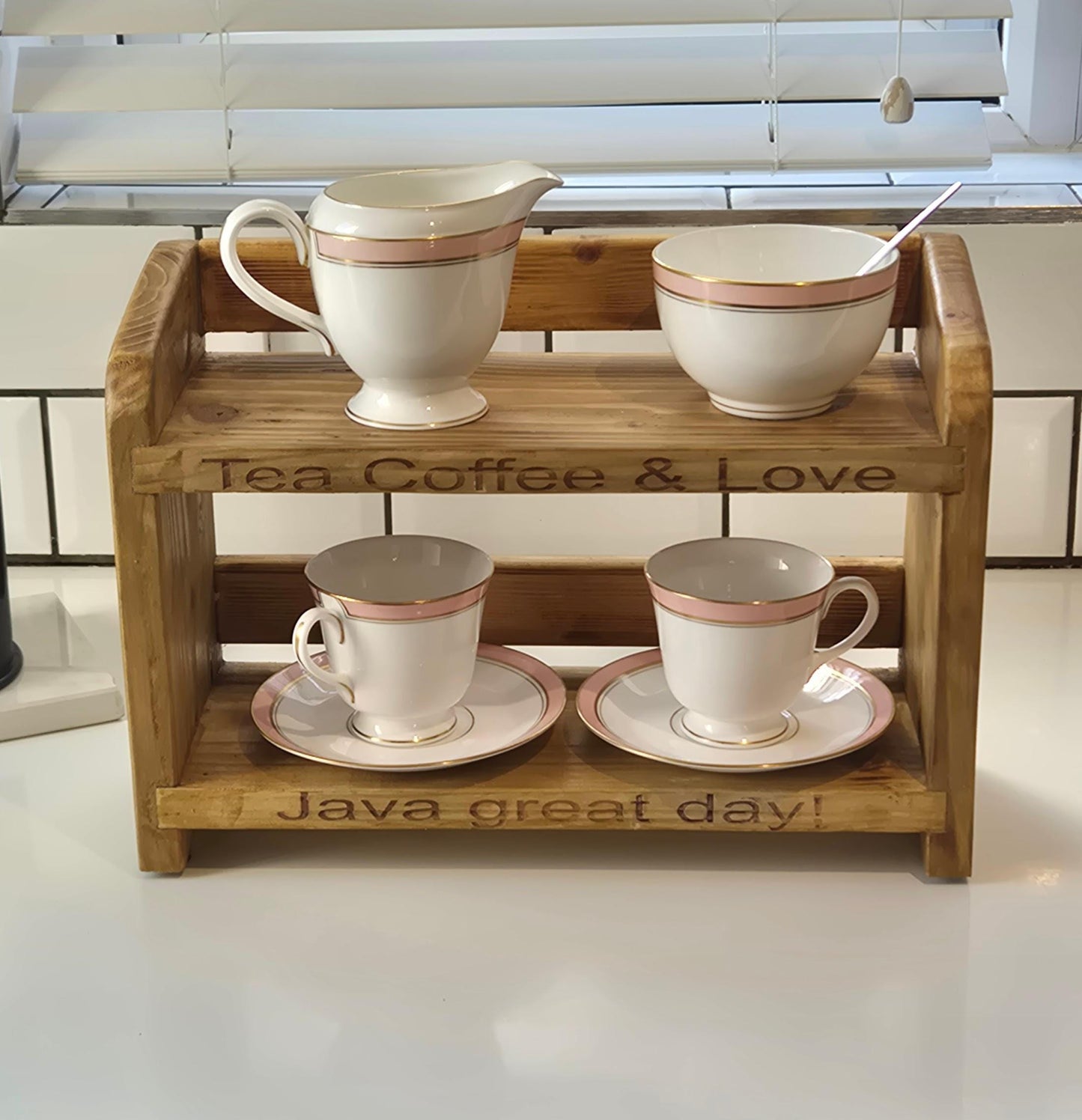 Wooden Kitchen Countertop Shelf: Space-Saving Organizer