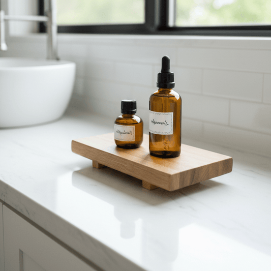 Home decor stylish hard wood display riser, shelf.