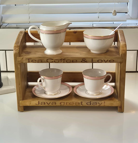 Wooden Kitchen Countertop Shelf: Space-Saving Organizer