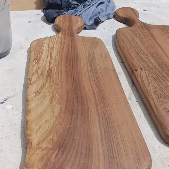 Solid Oak Serving Board: Personalized Rustic Charcuterie Board