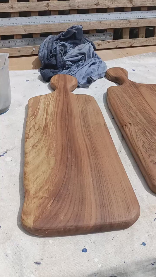 Solid Oak Serving Board: Personalized Rustic Charcuterie Board